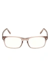 Tom Ford 54mm Rectangular Blue Light Blocking Glasses In Light Sand/t Logo