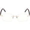 Tom Ford 54mm Rectangular Blue Light Blocking Optical Glasses In Rose Gold Black/t Logo