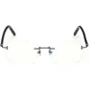 Tom Ford 54mm Rectangular Blue Light Blocking Optical Glasses In Ruthenium Black/t Logo