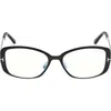 Tom Ford 54mm Rectangular Optical Glasses In Metallic