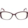 Tom Ford 54mm Rectangular Optical Glasses In Purple