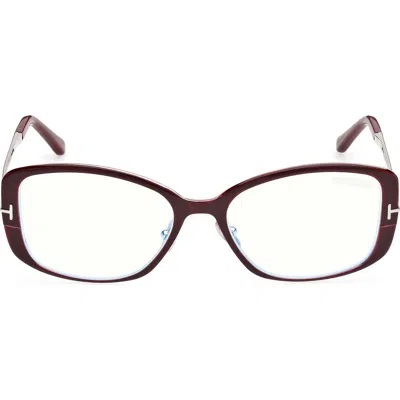 Tom Ford 54mm Rectangular Optical Glasses In Purple