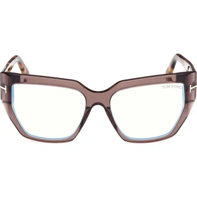 Tom Ford 54mm Square Blue Light Blocking Optical Glasses In Neutral
