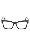 Tom Ford Ft5964 Blue Light Blocking Acetate Glasses In Black Eco/t Logo