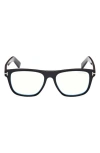 Tom Ford 54mm Square Blue Light Blocking Optical Glasses In Black Eco/t Logo