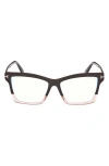 Tom Ford Logo Flat Mirror In Color Block Brown/pink
