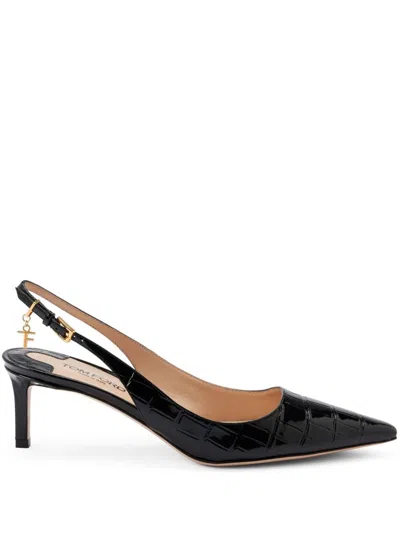 Tom Ford 55mm Angelina Leather Slingback Pumps In Black