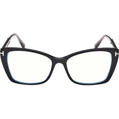 Tom Ford 55mm Butterfly Blue Light Blocking Optical Glasses In Multi