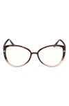 Tom Ford Geometrically Framed Flat Mirror In Vintage Rose Havana To Pink