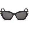 Tom Ford 55mm Butterfly Sunglasses In Black