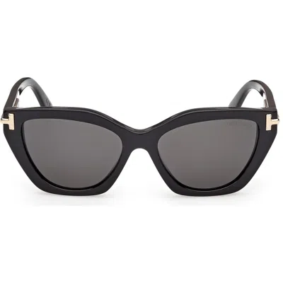 Tom Ford 55mm Butterfly Sunglasses In Black