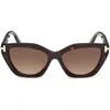 Tom Ford 55mm Butterfly Sunglasses In Brown
