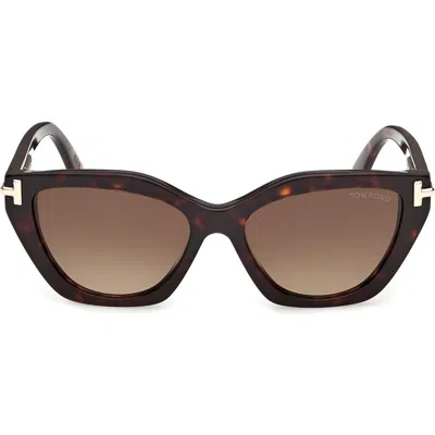 Tom Ford 55mm Butterfly Sunglasses In Brown