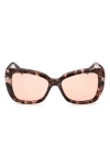 Tom Ford Logo Sunglasses In Colored Havana/violet