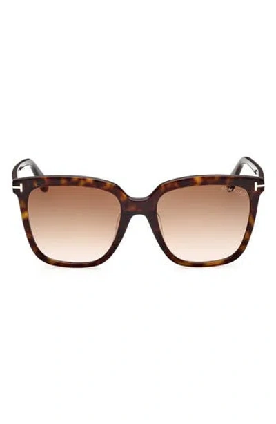 Tom Ford 55mm Butterfly Sunglasses In Brown