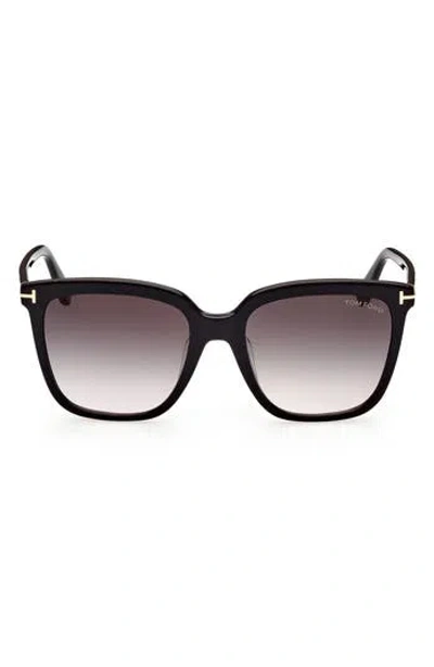 Tom Ford 55mm Butterfly Sunglasses In Black