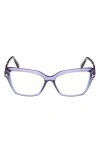 Tom Ford 55mm Cat Eye Blue Light Blocking Optical Glasses In Multi