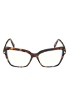 Tom Ford Blue Light Block Cat Eye Ladies Eyeglasses Ft5949-b 001 56 In Vintage Havana Eco Black