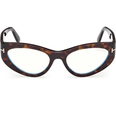 Tom Ford 55mm Cat Eye Optical Glasses In Brown