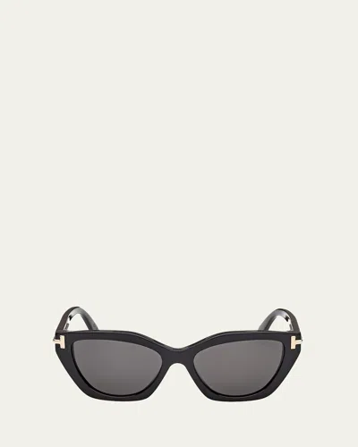 Tom Ford 55mm Cat-eye Sunglasses In Black
