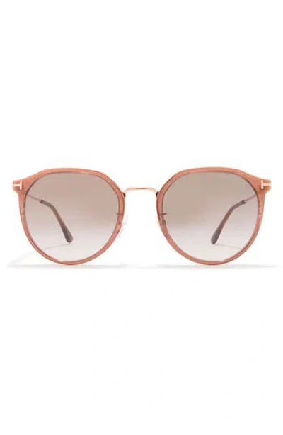 Tom Ford 55mm Gradient Round Sunglasses In Brown
