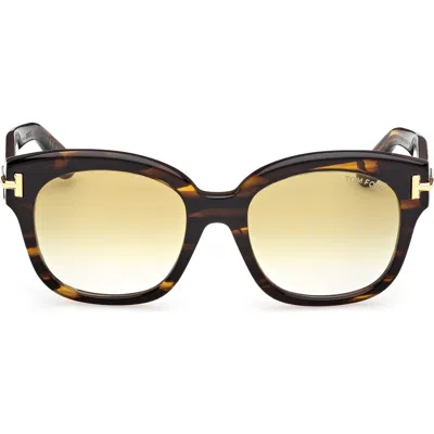 Tom Ford 55mm Icon Square Gradient Sunglasses In Brown