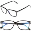 Tom Ford 55mm Irregular Optical Glasses In Black
