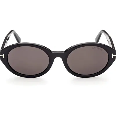 Tom Ford 55mm Oval Sunglasses In Black