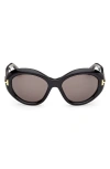Tom Ford 55mm Oval Sunglasses In Black