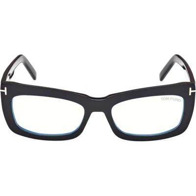 Tom Ford Rectangle Frame Glasses In Black Eco/t Logo