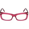 Tom Ford 55mm Rectangular Blue Light Blocking Glasses In Fuchsia/blue Block