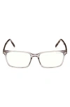 Tom Ford 55mm Rectangular Blue Light Blocking Glasses In Grey/other