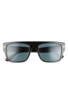 Tom Ford 55mm Rectangular Sunglasses In Black/blue