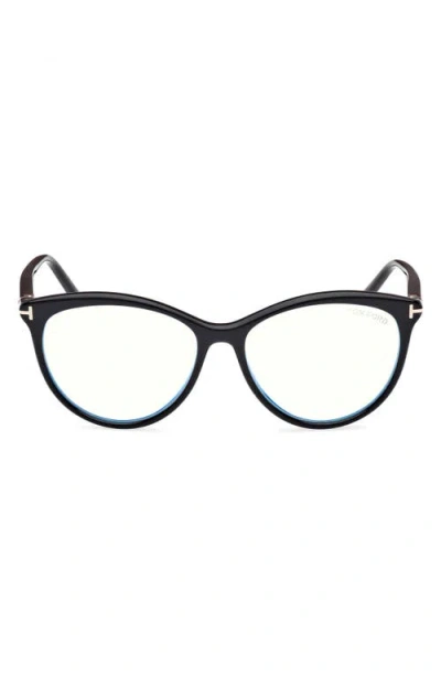 Tom Ford 55mm Round Blue Light Blocking Glasses