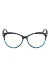 Tom Ford 55mm Round Blue Light Blocking Glasses In Multi