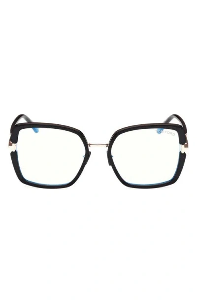 Tom Ford 55mm Square Blue Light Blocking Optical Glasses In Multi