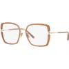 Tom Ford 55mm Square Optical Glasses In Gold