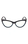 Tom Ford 56mm Cat Eye Blue Light Blocking Optical Glasses In Multi