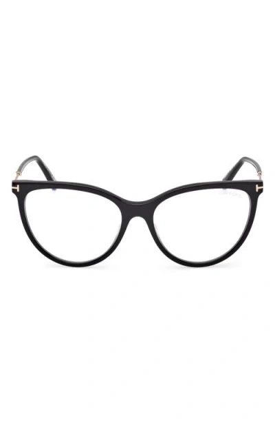 Tom Ford 56mm Cat Eye Blue Light Blocking Optical Glasses In Multi