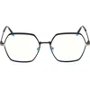 Tom Ford 56mm Geometric Blue Light Blocking Optical Glasses In Multi