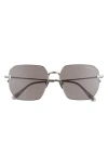 Tom Ford 56mm Geometric Sunglasses In Metallic