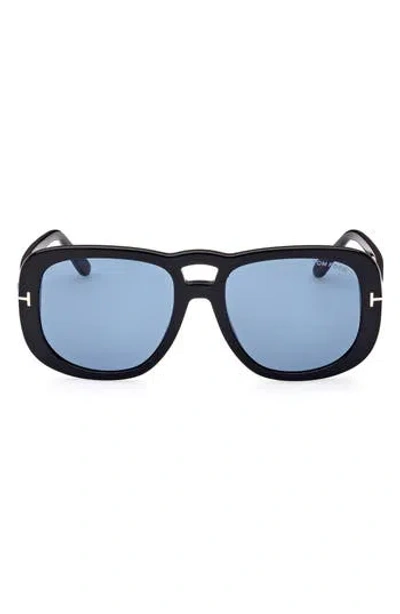 Tom Ford 56mm Gradient Aviator Sunglasses In Blue