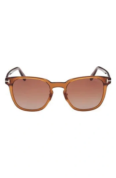 Tom Ford 56mm Gradient Round Sunglasses In Brown
