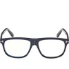 Tom Ford 56mm Pilot Blue Light Blocking Glasses In Deep Blue/t Logo