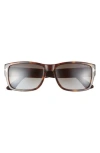 Tom Ford 56mm Rectangle Sunglasses In Dark Havana/smoke