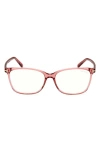 Tom Ford 56mm Rectangular Blue Light Blocking Glasses In Pink/other
