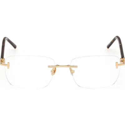 Tom Ford 56mm Rectangular Optical Glasses In Yellow/black/striped Brown