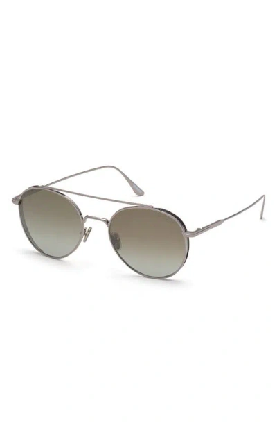 Tom Ford 56mm Round Sunglasses In Gray