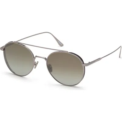 Tom Ford 56mm Round Sunglasses In Green