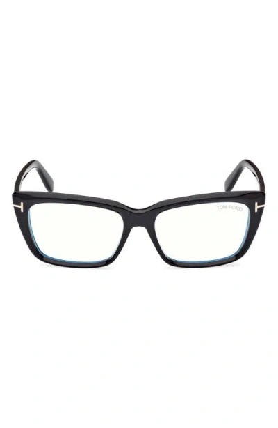 Tom Ford 56mm Square Blue Light Blocking Glasses In Multi